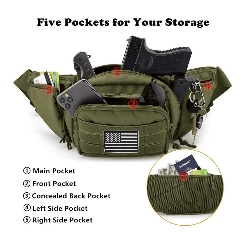 JupiterGear Tactical Military Fanny Pack Waist Bag & MOLLE EDC Pouch