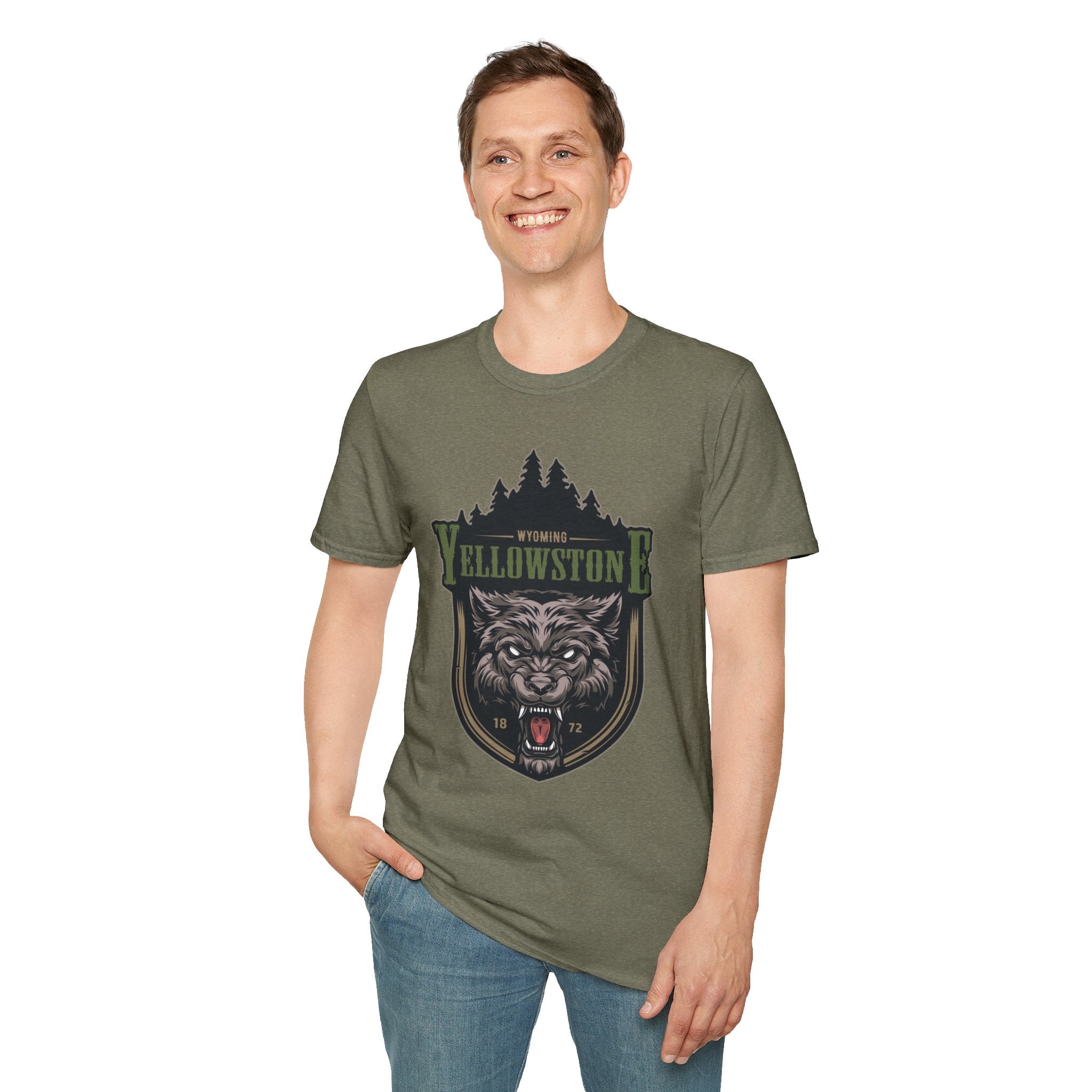 Yellowstone Wolf Adventure T-Shirt - Gildan Classic Unisex Tee