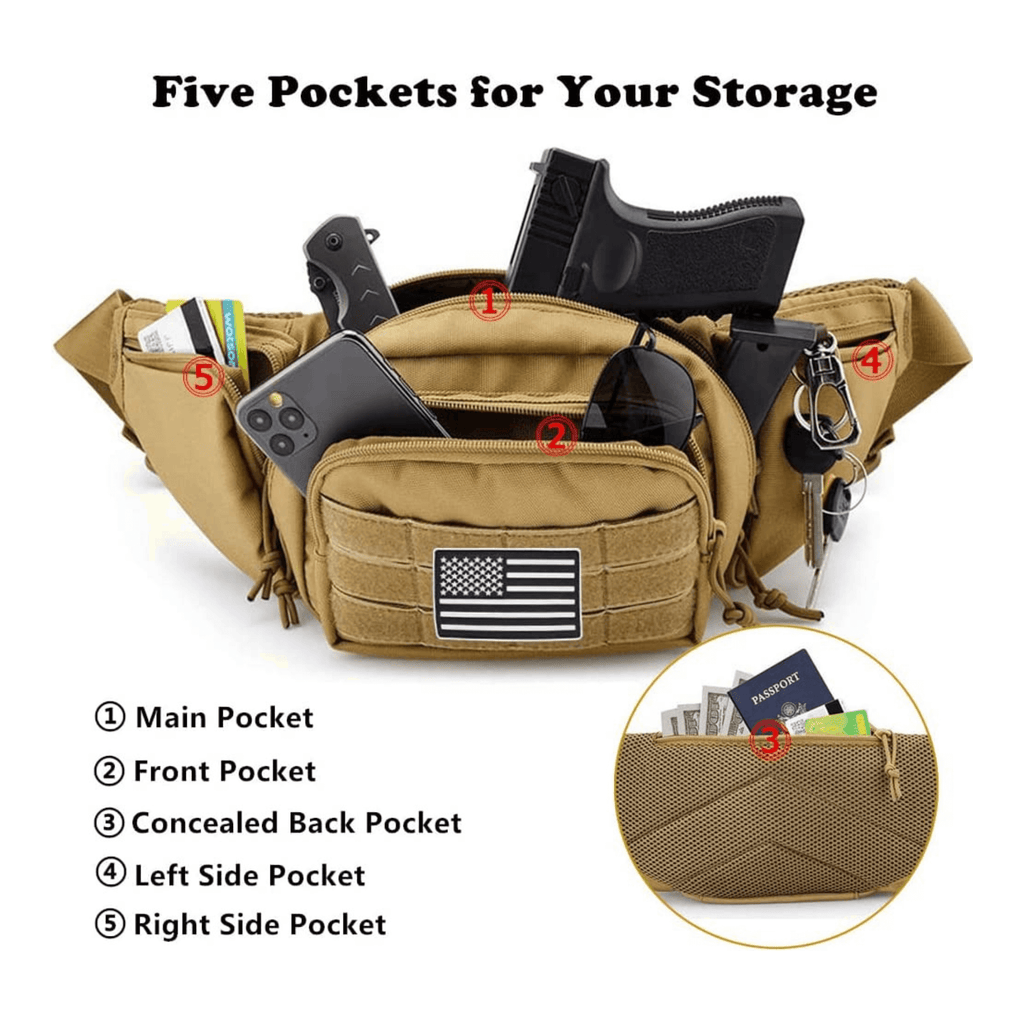 JupiterGear Tactical Military Fanny Pack Waist Bag & MOLLE EDC Pouch