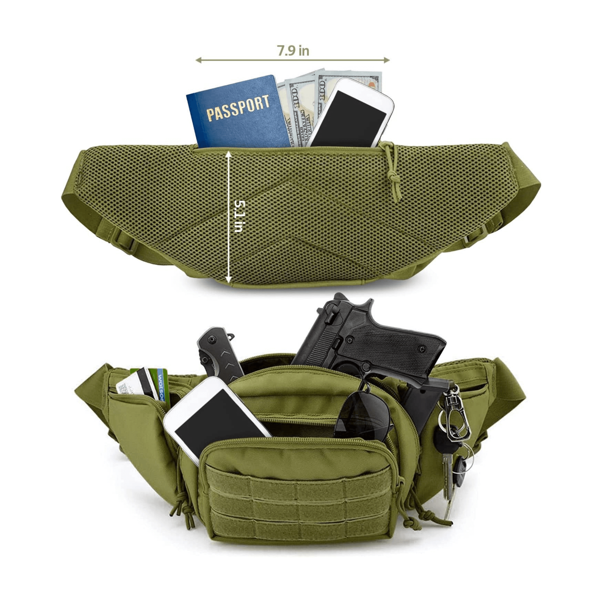 JupiterGear Tactical Military Fanny Pack Waist Bag & MOLLE EDC Pouch