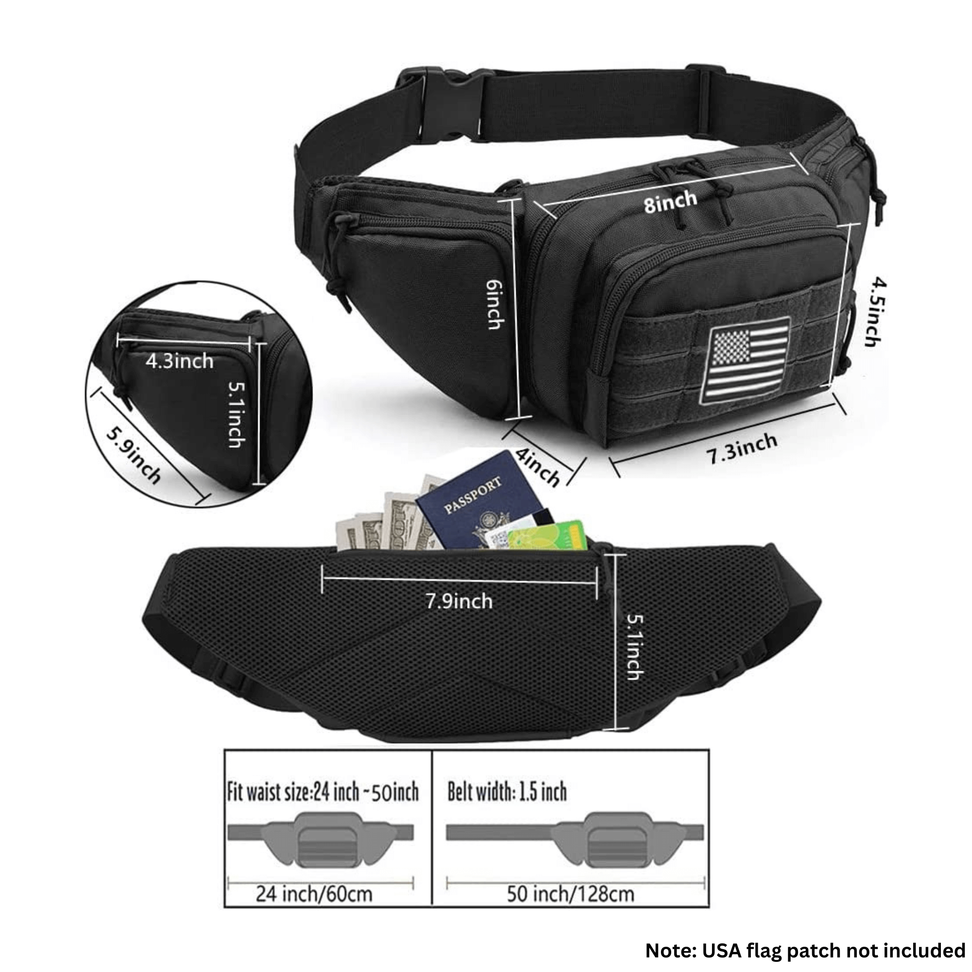JupiterGear Tactical Military Fanny Pack Waist Bag & MOLLE EDC Pouch