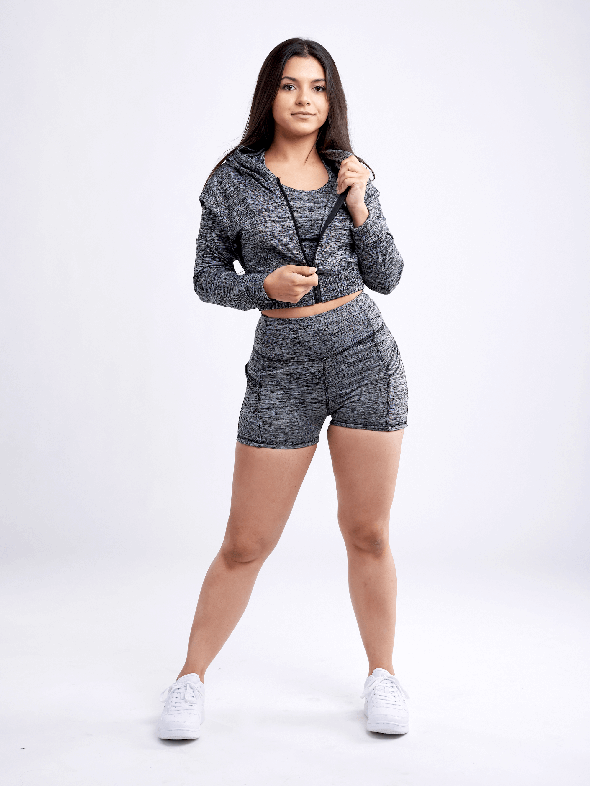 JupiterGear Athletic Zip-Up Crop Hoodie Jacket