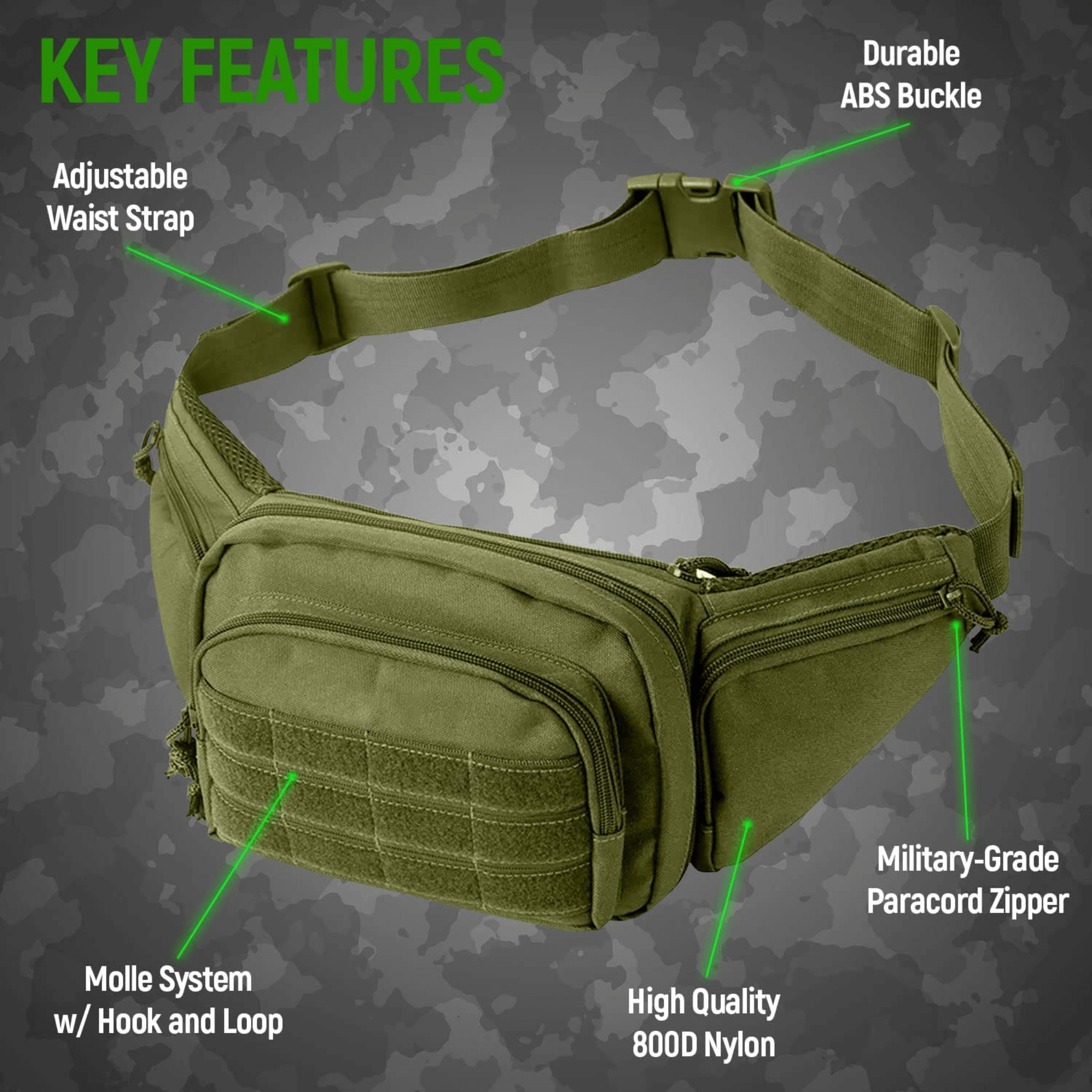 JupiterGear Tactical Military Fanny Pack Waist Bag & MOLLE EDC Pouch