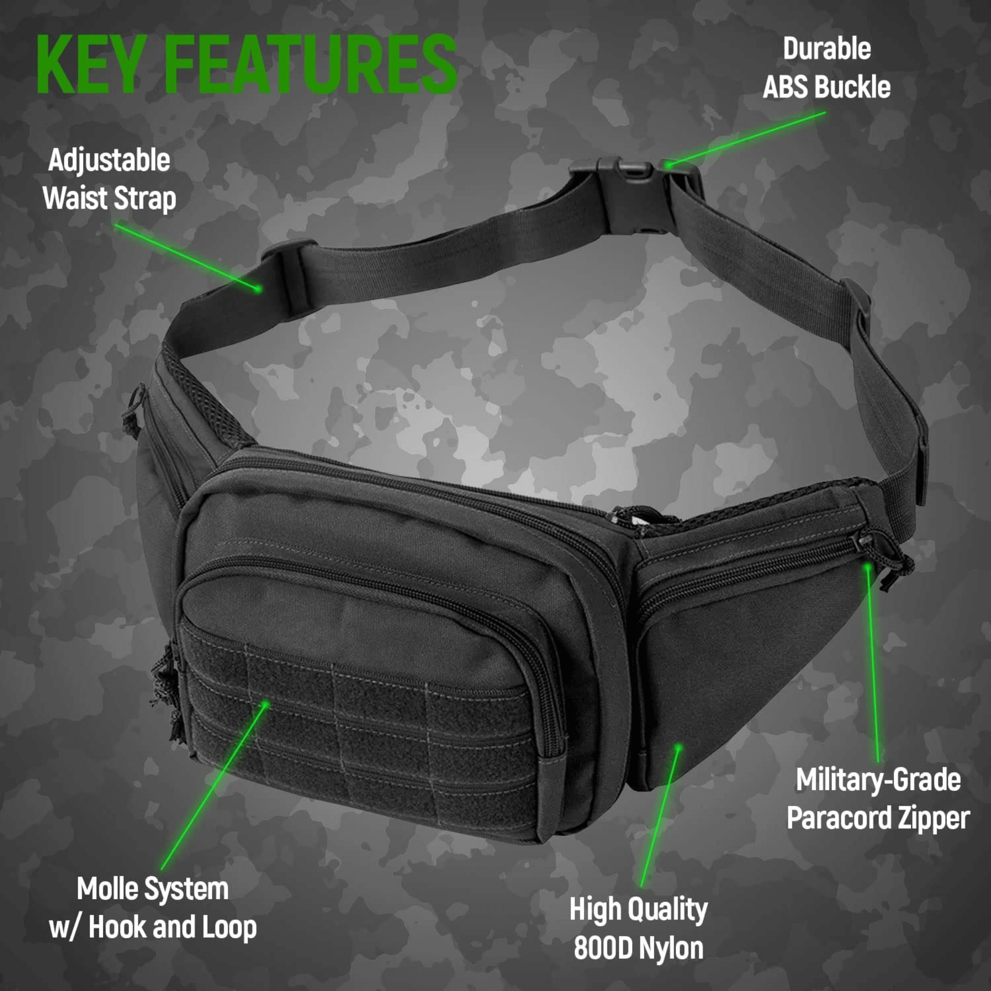 JupiterGear Tactical Military Fanny Pack Waist Bag & MOLLE EDC Pouch