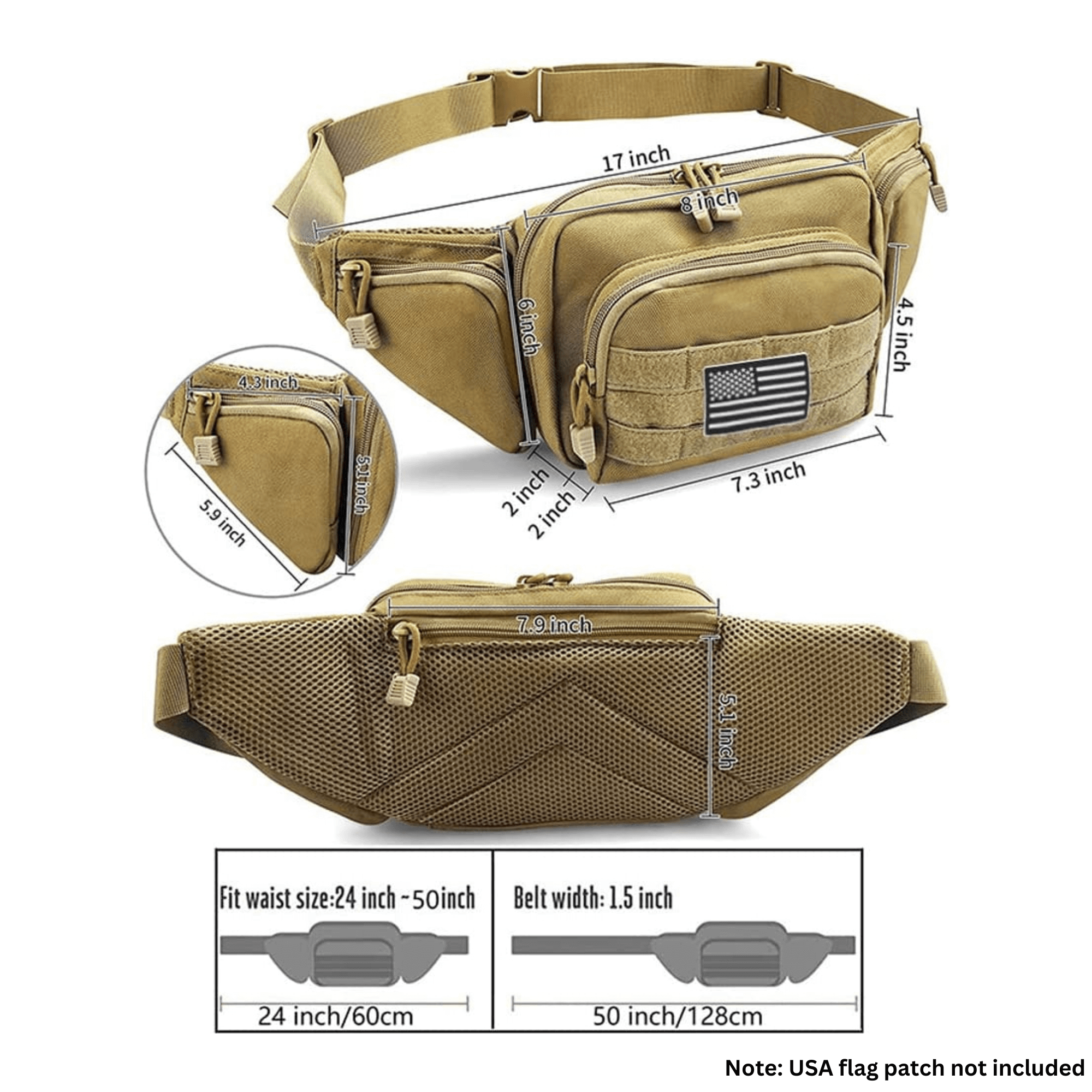 JupiterGear Tactical Military Fanny Pack Waist Bag & MOLLE EDC Pouch