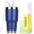 DRINCO® 30oz Insulated Tumbler Spill Proof Lid w/2 Straws (Royal Blue)