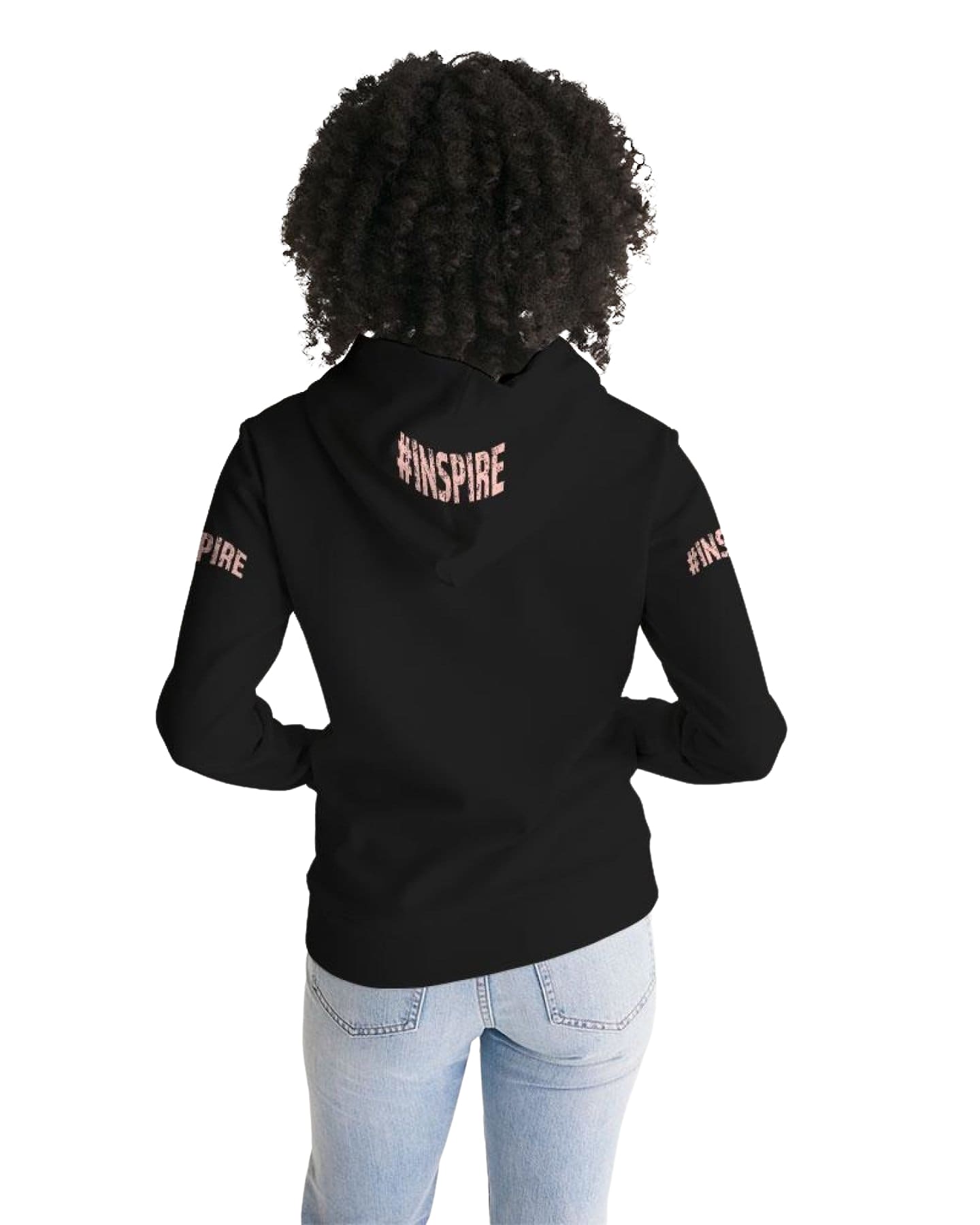 Womens Hoodie - Pullover Hooded Sweatshirt - Peach Graphic /inspire